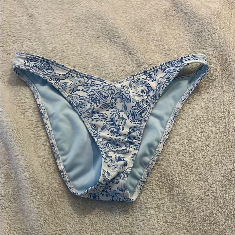 Hollister Blue and White Bikini Bottom
